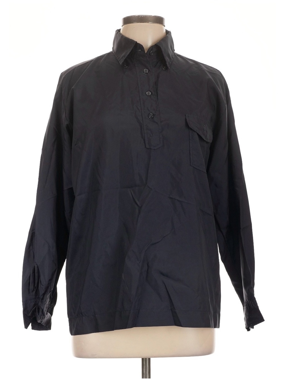 VTG Obermeyer Black Nylon Wind Shirt Pullover Long Sleeve Ski Gorpcore Approx L